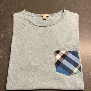 Men’s Burberry T-Shirt with Check Pocket